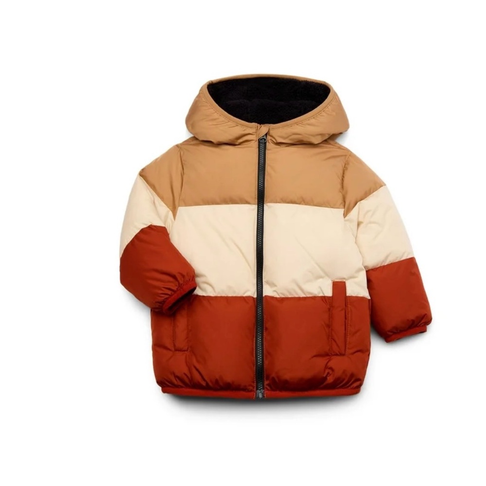 Colorblock Hooded Puffer Jacket
